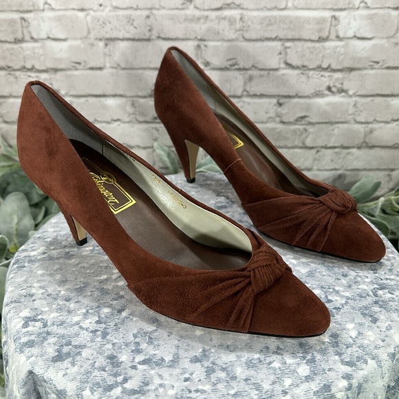 Worthington Cher Brown Suede Pleated-Knot Pointed Toe 3” Heels WMS 7.5M🤎NWOT🤎 - Picture 9 of 9
